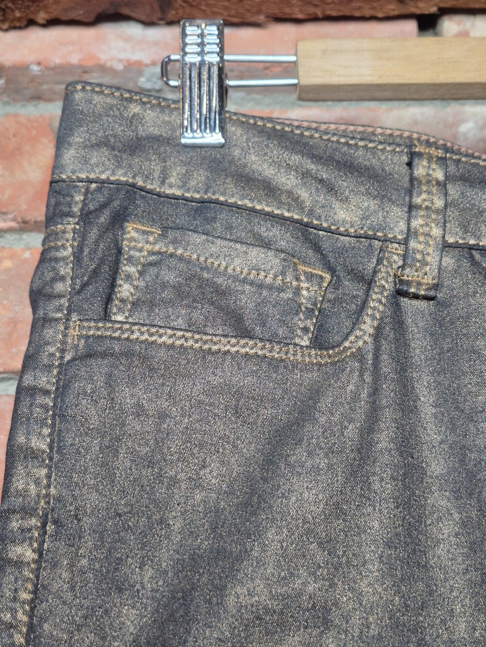 Mavi Serena Copper Coated Jeans Metallic Bronze Low Rise Super Skinny Y2K 28 - Picture 5 of 15